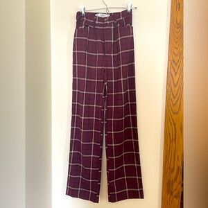 Purple/Black/white flannel dresspants